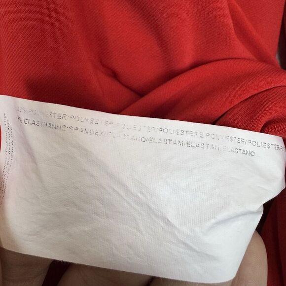 Joseph Ribkoff Cowl Neck Tunic Top Size 10 Red Stretch Draped Capsule Modest Y2K - Picture 9 of 9